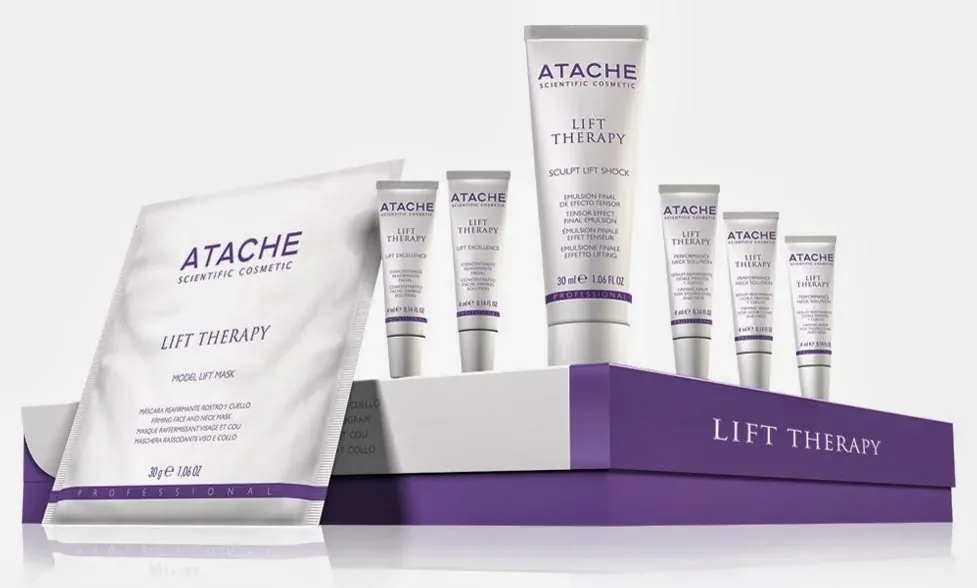 Línea Lift Therapy de Atache con mascarilla y concentrados reafirmantes